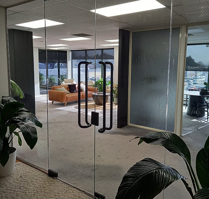 reception glass doors