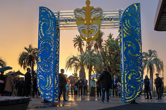 Masonic Park waharoa, Tauranga. A new cultural gateway connecting the waterfront and Te Manawataki o Te Papa.
