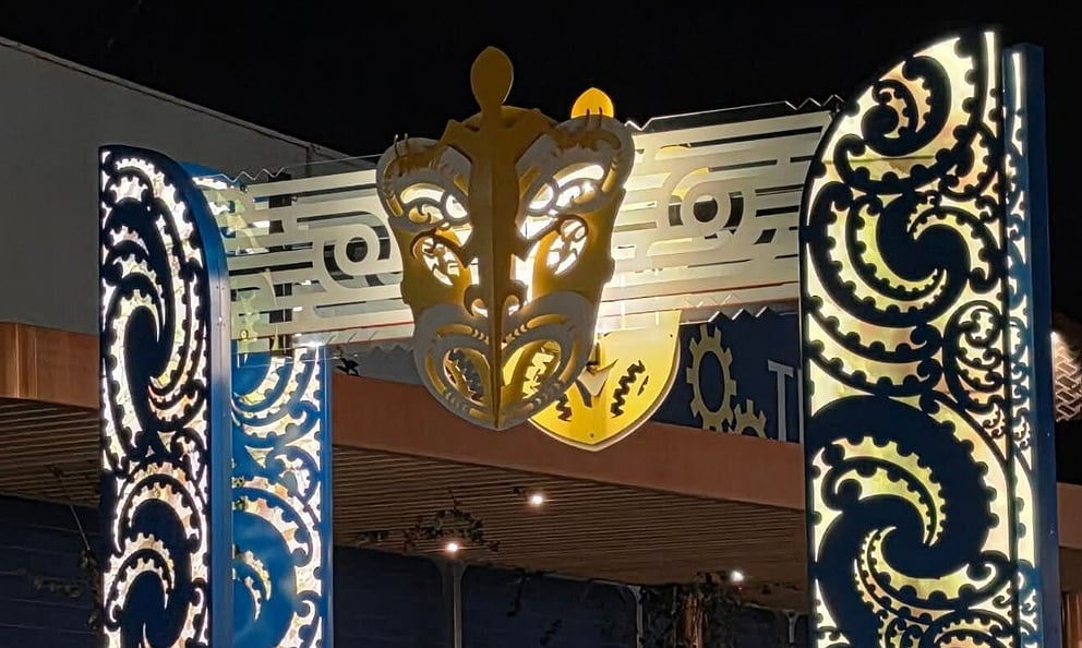 Waharoa Project lit up at night