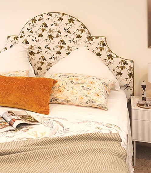 Custom olive green bedhead
