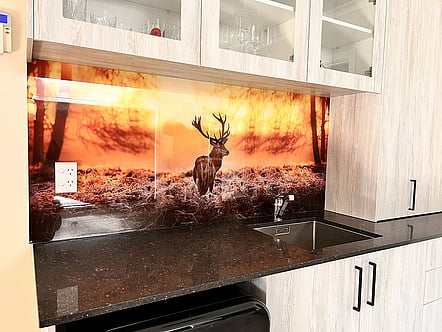 Sunset Stag by Lucy G splashback