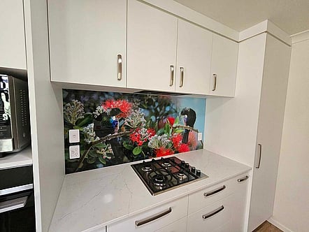 Lucy G - Tui in Pohutukawa splashback