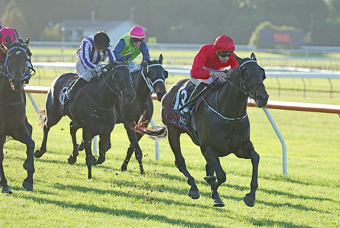 Atmospheric winning the Listed Jennian Homes ANZAC Mile (1600m). - Photo: Peter Rubery (Race Images)
