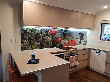 Pohutukawa & Tui by Lucy G Photography. splashback