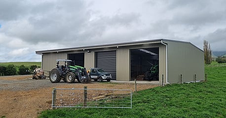 Garage with lean-to