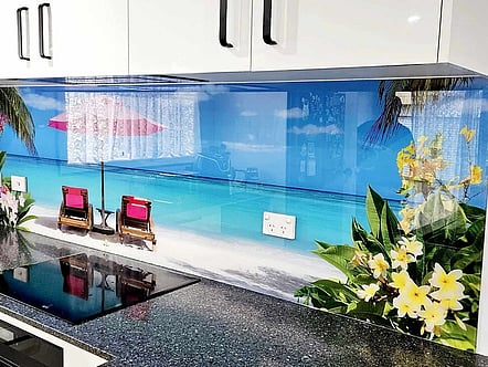 Tropical Beach. splashback