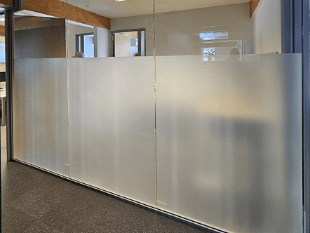 Frosted internal partitions