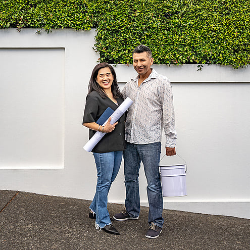 Wall Treats heritage and character painting company teamAshley Wong Project lead and Daniel Zapata Master Painter