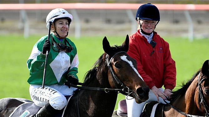 Samantha Collett after winning aboard Empressive at Matamata on Sunday - Photo: Kenton Wright (Race Images)
