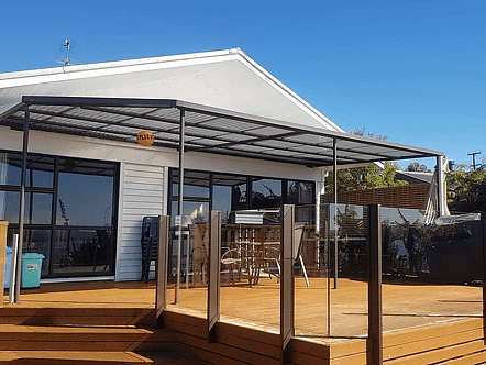 Face fixed post system balustrade - black finish