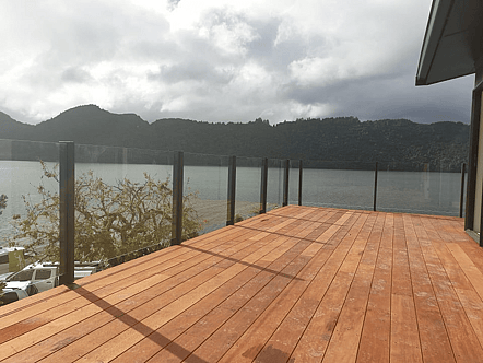 Face fixed post system balustrade - black finish