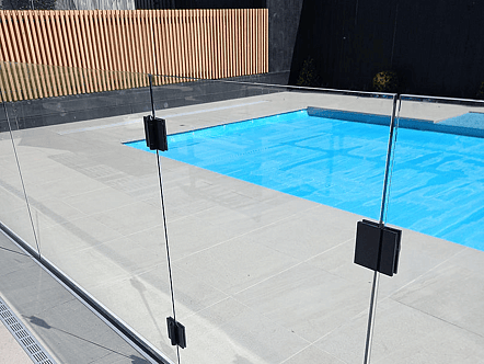 12mm toughened glass, concealed Pozi glaze channel system - black finish