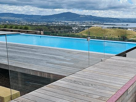 12mm toughened glass cuboid face fixed channel system - black finish