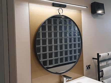 Gold dust splashback with mirror