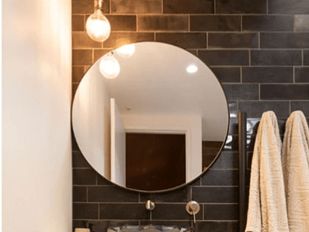 Circle mirror with polished edge