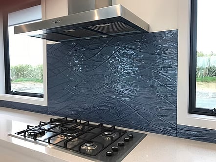 Denim Blue Swirls Pattern splashback