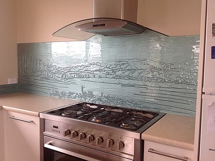Silver landscape splashback