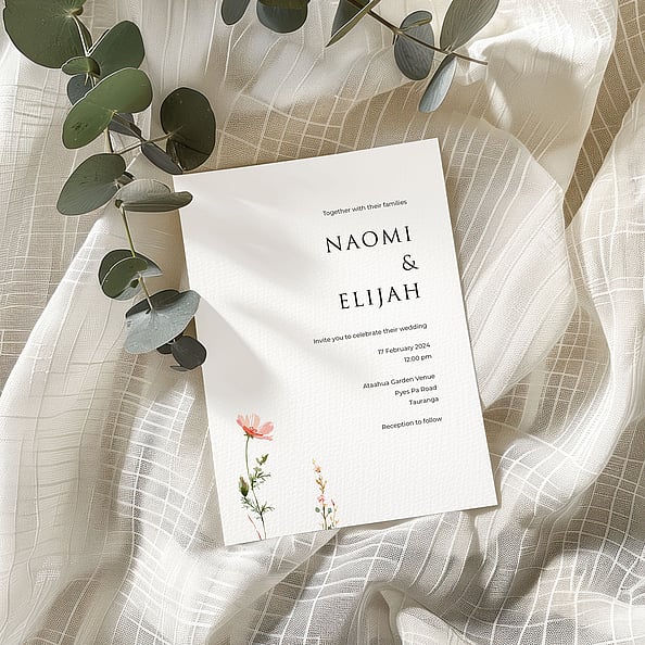 floral wedding invitations NZ
