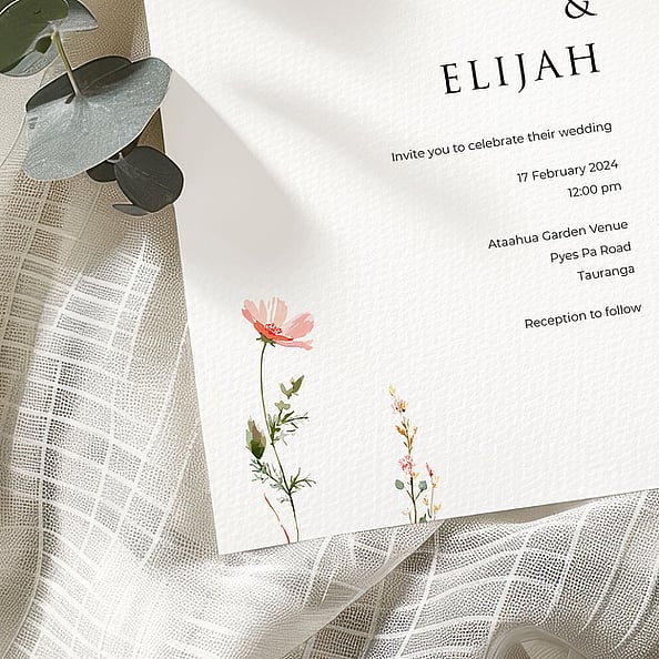 floral wedding invitations NZ