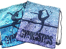 Sports Bag Gymnastics in Black and Gold with "Gymnast" Logo in Gold
