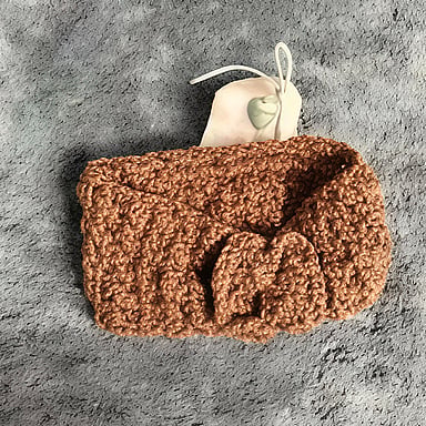 Chocolate Rouched Ear Warmer