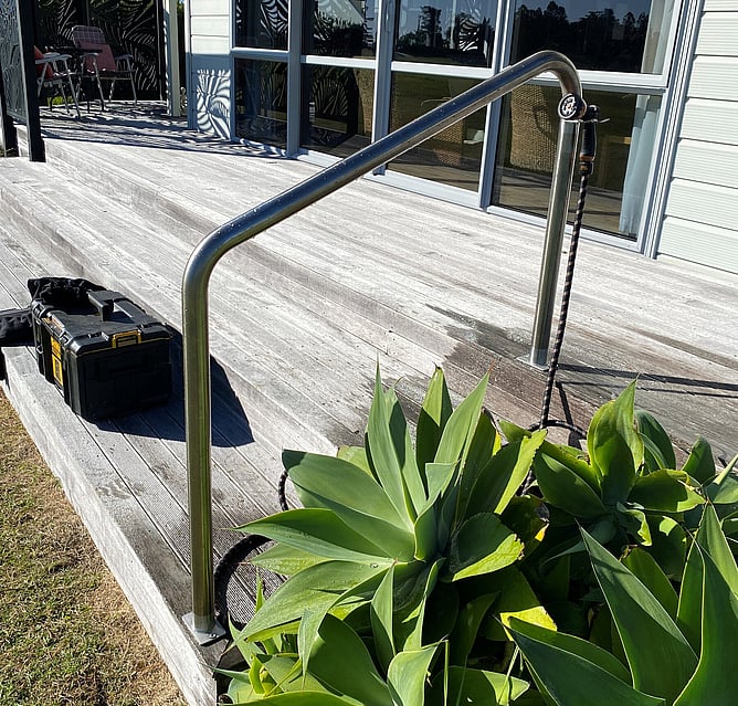 Safety handrail on Pauanui property