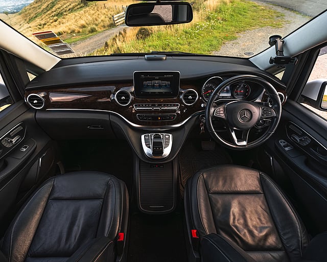 Mercedes V220d Front row looking out front window