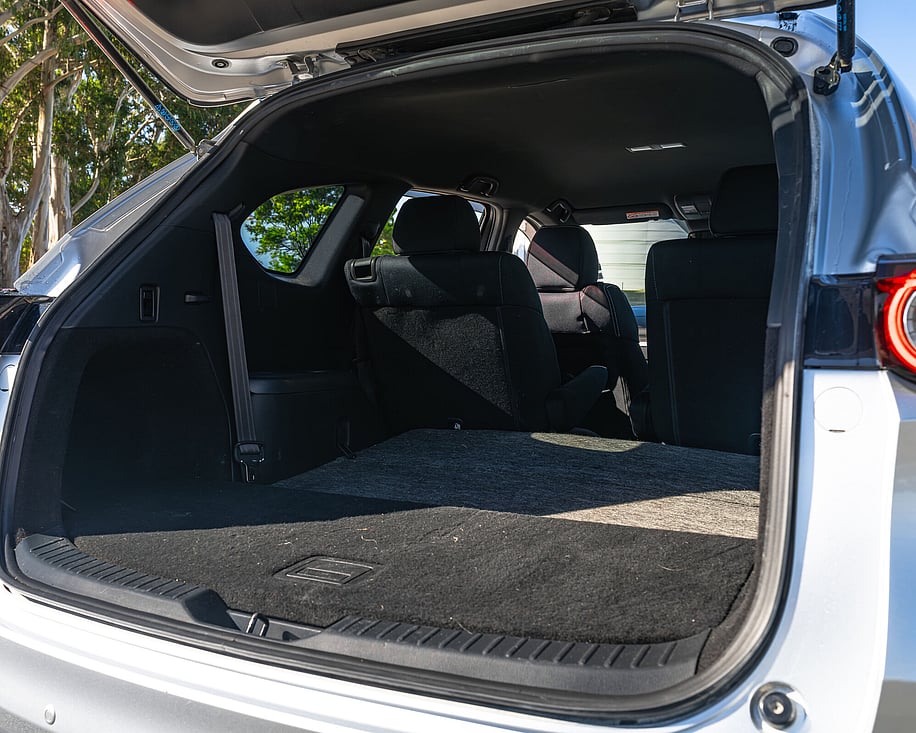 Mazda CX8 boot space with rear window view