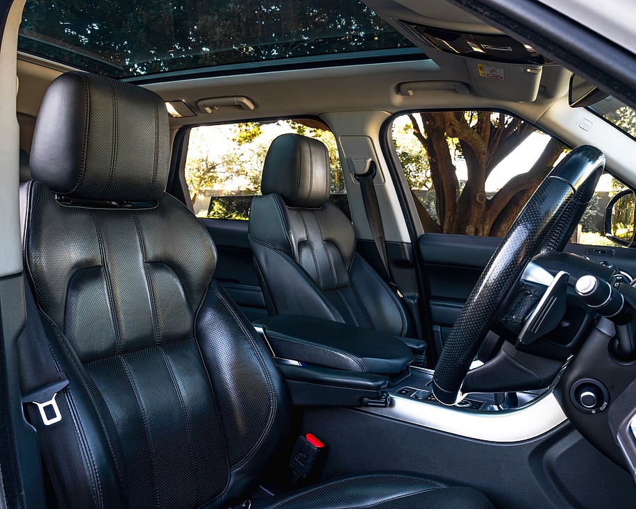 Range Rover interior front seats with wood trim detailing