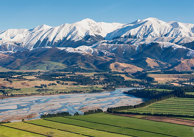 Canterbury Plains opening out toward the Alps