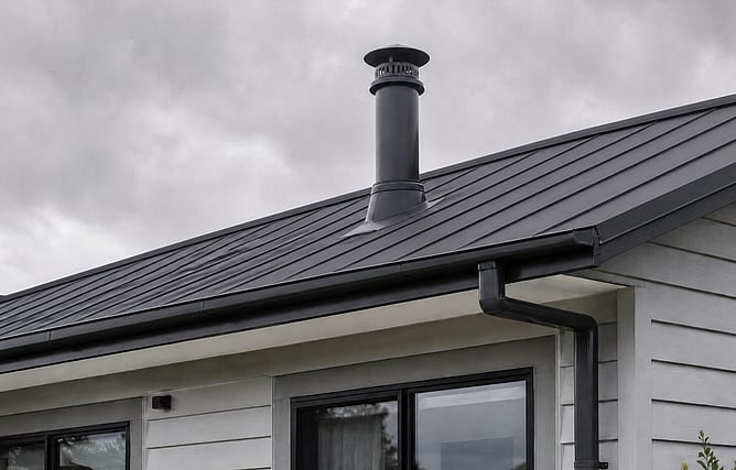 roof with chimney flue