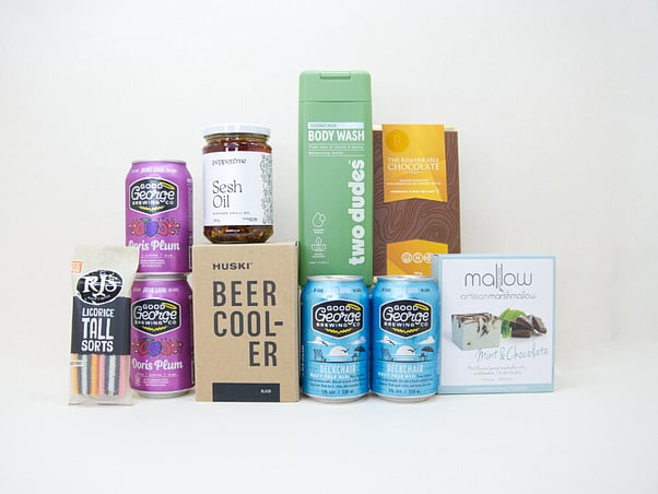 HUSKI BEER COOLER, GOOD GEORGE, PEPPER & ME OIL, REMARKABLES CHOCOLATE
