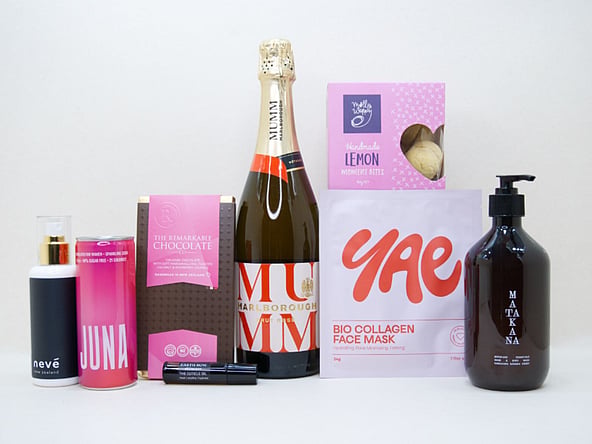 MUMM SPARKLING WINE, REMARKABLE CHOCOLATE, MATAKANA ESSENTIALS, JUNA DRINK, NEVE CANDLES