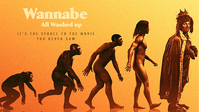 Poster for 'WANNABE: ALL WASHED UP', a comedy drama and satire about fame, failure and second chances, starring Craig Robert Young.