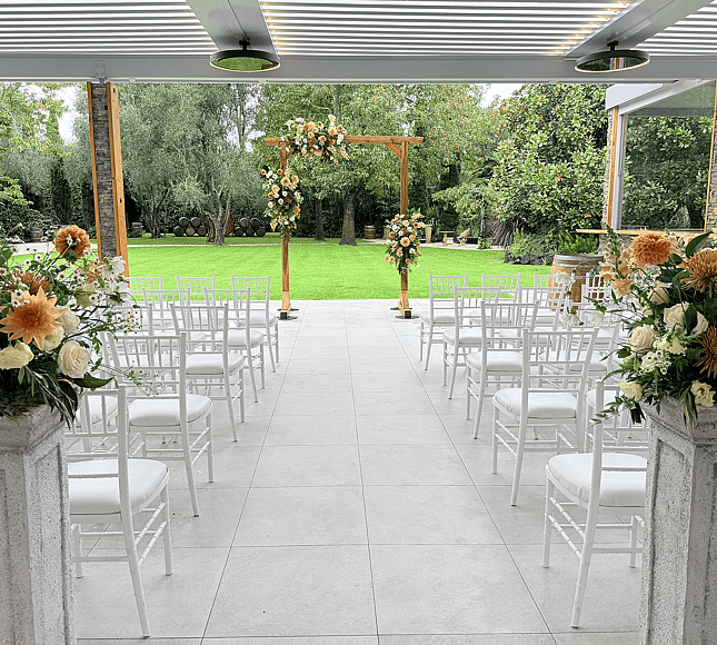 Markovina Vineyard Estate Covered Courtyard Ceremony
