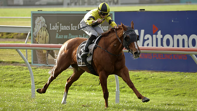 Churchillian winning the Gr.3 Rotorua Stakes (1400m). - Photo: Kenton Wright (Race Images)