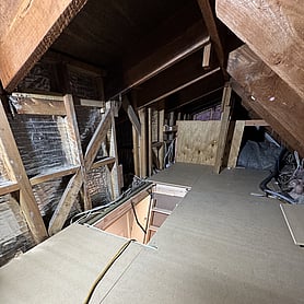 Attic storage flooring installed in Canterbury home