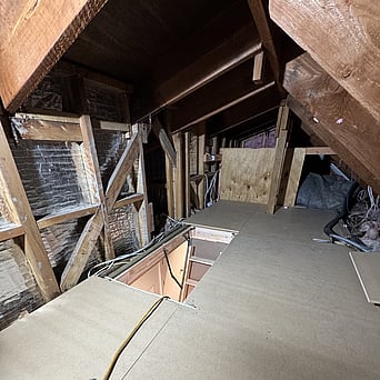 Attic storage flooring installed in Canterbury home