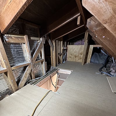 Attic storage flooring installed in Canterbury home