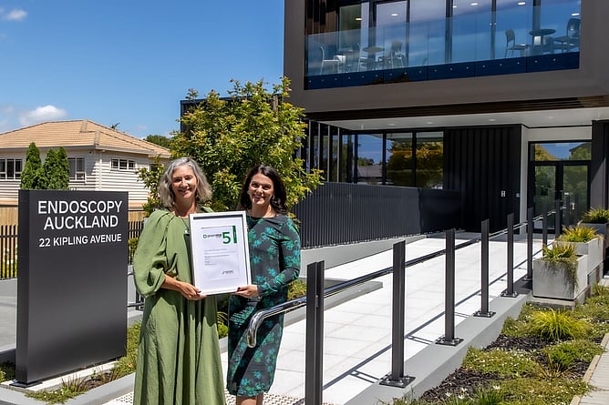 Pictured left to right: Becky Ogilvie, Hospital Manager, Endoscopy Auckland Liz Ingram, Sustainability Manager, Vital Healthcare Property Trust