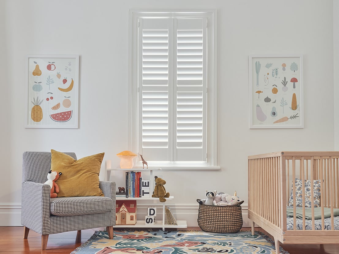 Shutters in a kids bedroom