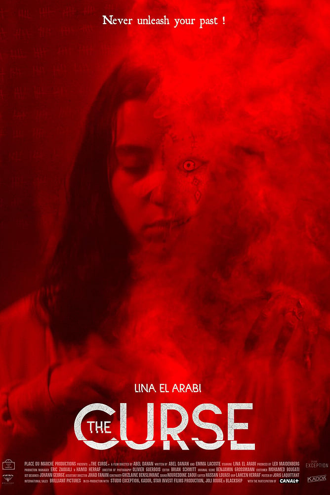 Poster for 'THE CURSE', a psychological horror directed by Abel Danan and starring Lina El Arabi.