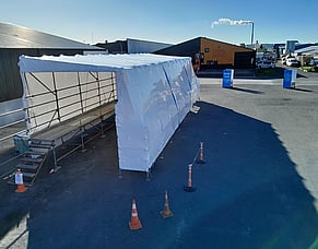 Truck Wash Bay Containment Wrap for Balance