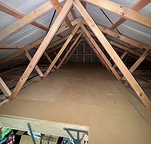 Attic flooring installed for roof space storage