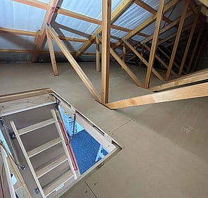 Roof space storage flooring with timber framing