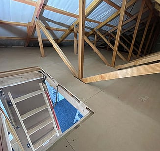 Roof space storage flooring with timber framing