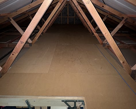 Attic storage flooring installed in Canterbury home