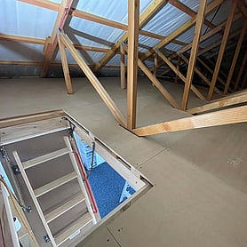 Attic flooring installed for roof space storage