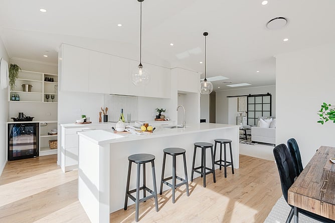 open plan living in home built by Whitechurch Construction