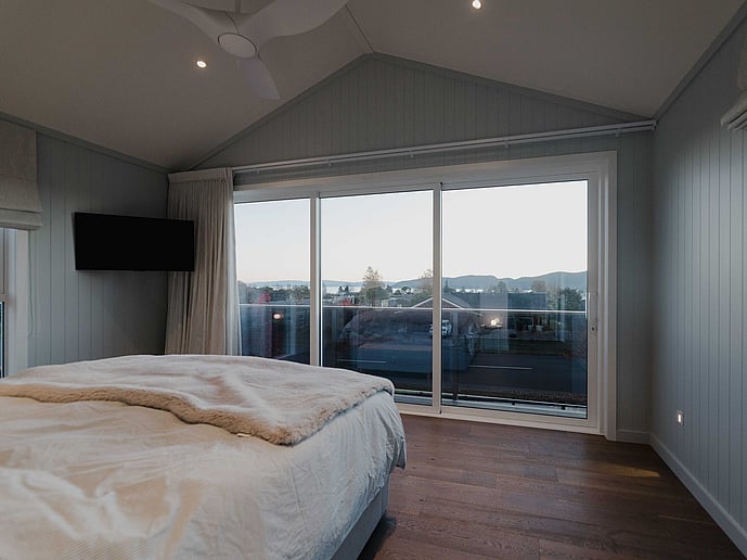 Master bedroom with view of Lake Taupo